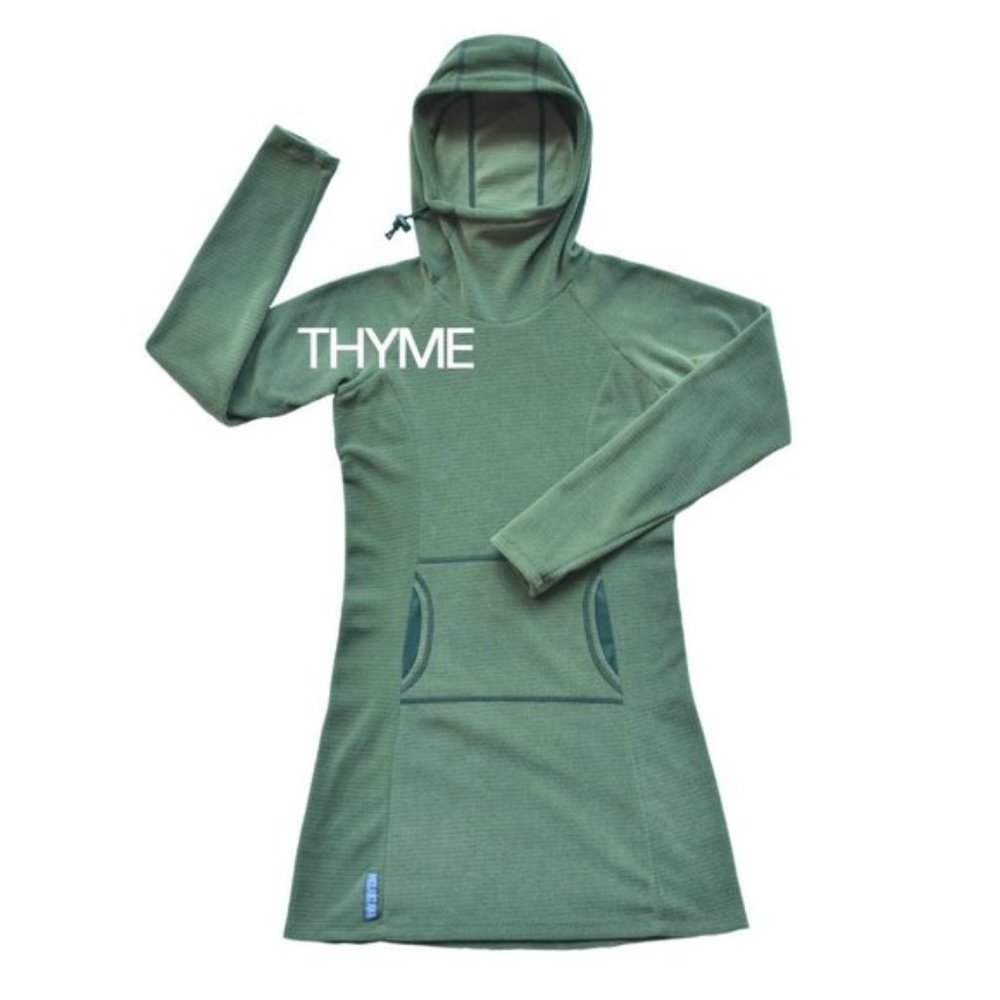 New Melanzana Micro Grid Dress Thyme M